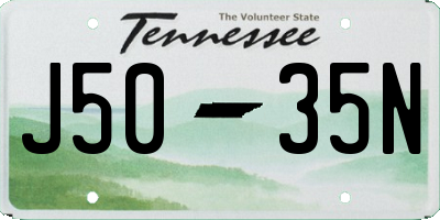 TN license plate J5035N