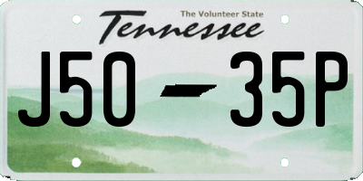 TN license plate J5035P