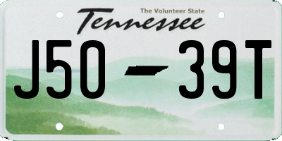 TN license plate J5039T
