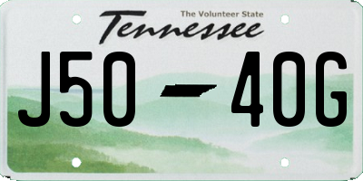 TN license plate J5040G