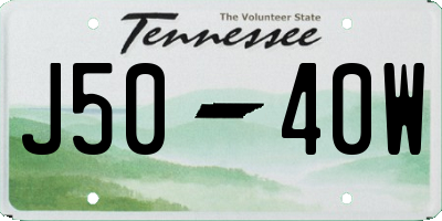 TN license plate J5040W