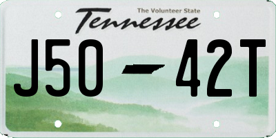 TN license plate J5042T