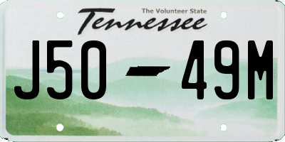 TN license plate J5049M