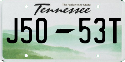 TN license plate J5053T