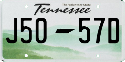 TN license plate J5057D