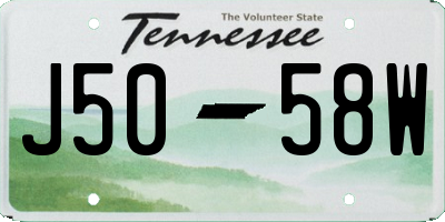TN license plate J5058W