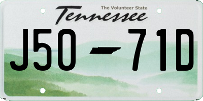 TN license plate J5071D