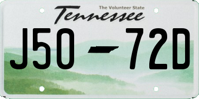 TN license plate J5072D