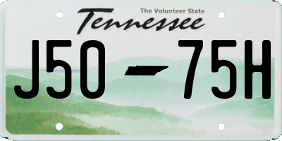TN license plate J5075H