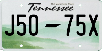 TN license plate J5075X
