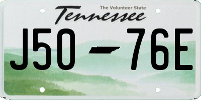 TN license plate J5076E