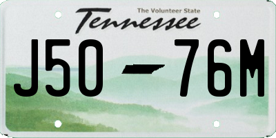 TN license plate J5076M
