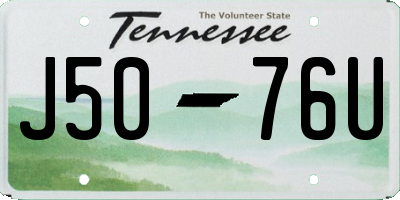 TN license plate J5076U