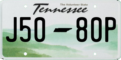 TN license plate J5080P