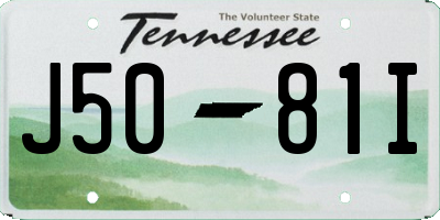 TN license plate J5081I