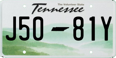 TN license plate J5081Y