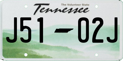 TN license plate J5102J