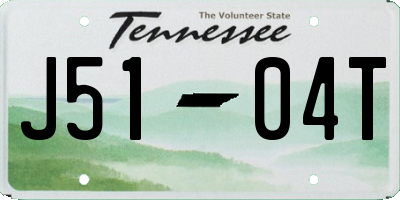 TN license plate J5104T