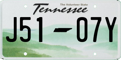 TN license plate J5107Y