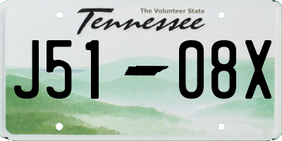 TN license plate J5108X