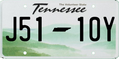 TN license plate J5110Y