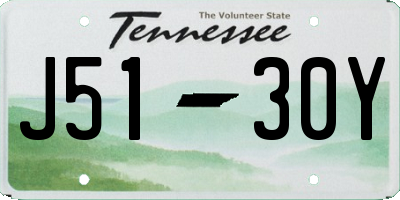 TN license plate J5130Y