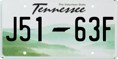 TN license plate J5163F