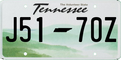 TN license plate J5170Z