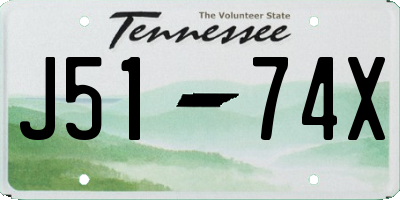 TN license plate J5174X