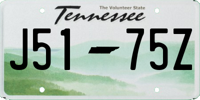 TN license plate J5175Z
