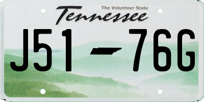 TN license plate J5176G