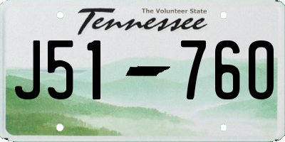 TN license plate J5176O