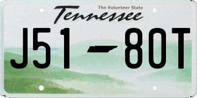 TN license plate J5180T