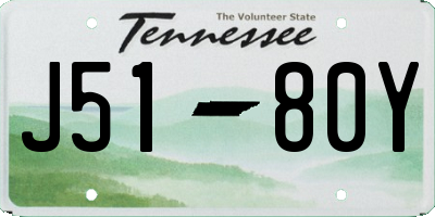 TN license plate J5180Y