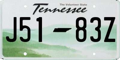 TN license plate J5183Z