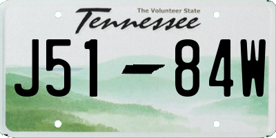 TN license plate J5184W