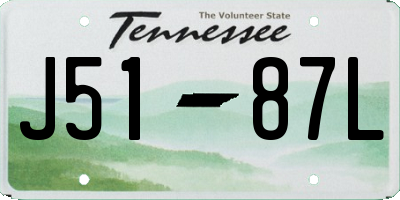 TN license plate J5187L