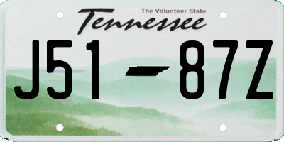 TN license plate J5187Z