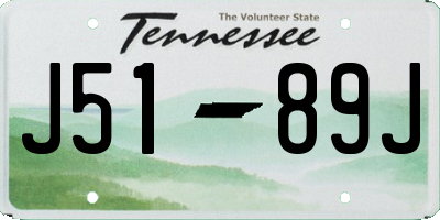 TN license plate J5189J