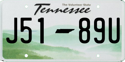 TN license plate J5189U