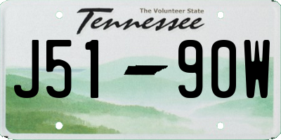 TN license plate J5190W