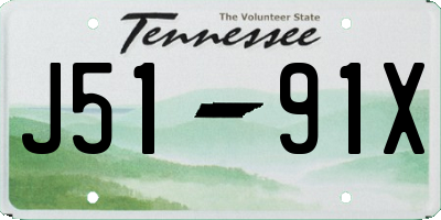 TN license plate J5191X