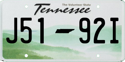 TN license plate J5192I