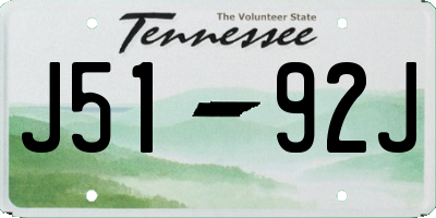 TN license plate J5192J