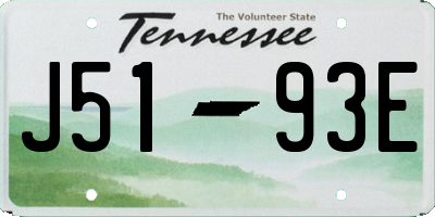 TN license plate J5193E