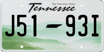 TN license plate J5193I