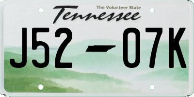 TN license plate J5207K