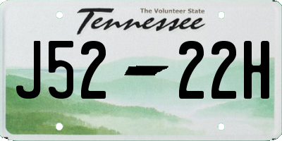 TN license plate J5222H