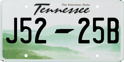 TN license plate J5225B