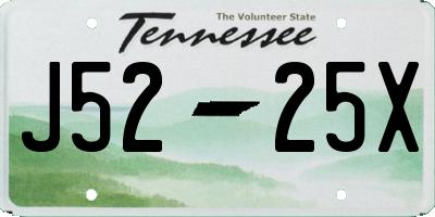 TN license plate J5225X